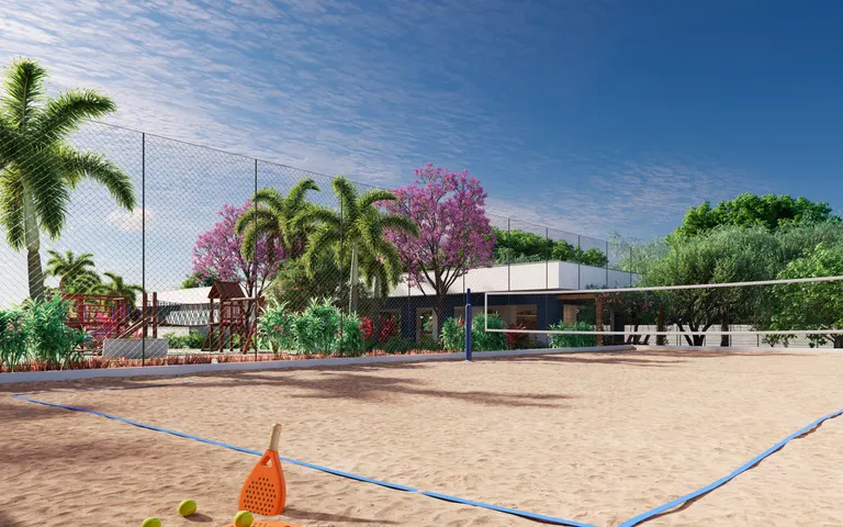 Quadra de beach tennis de areia